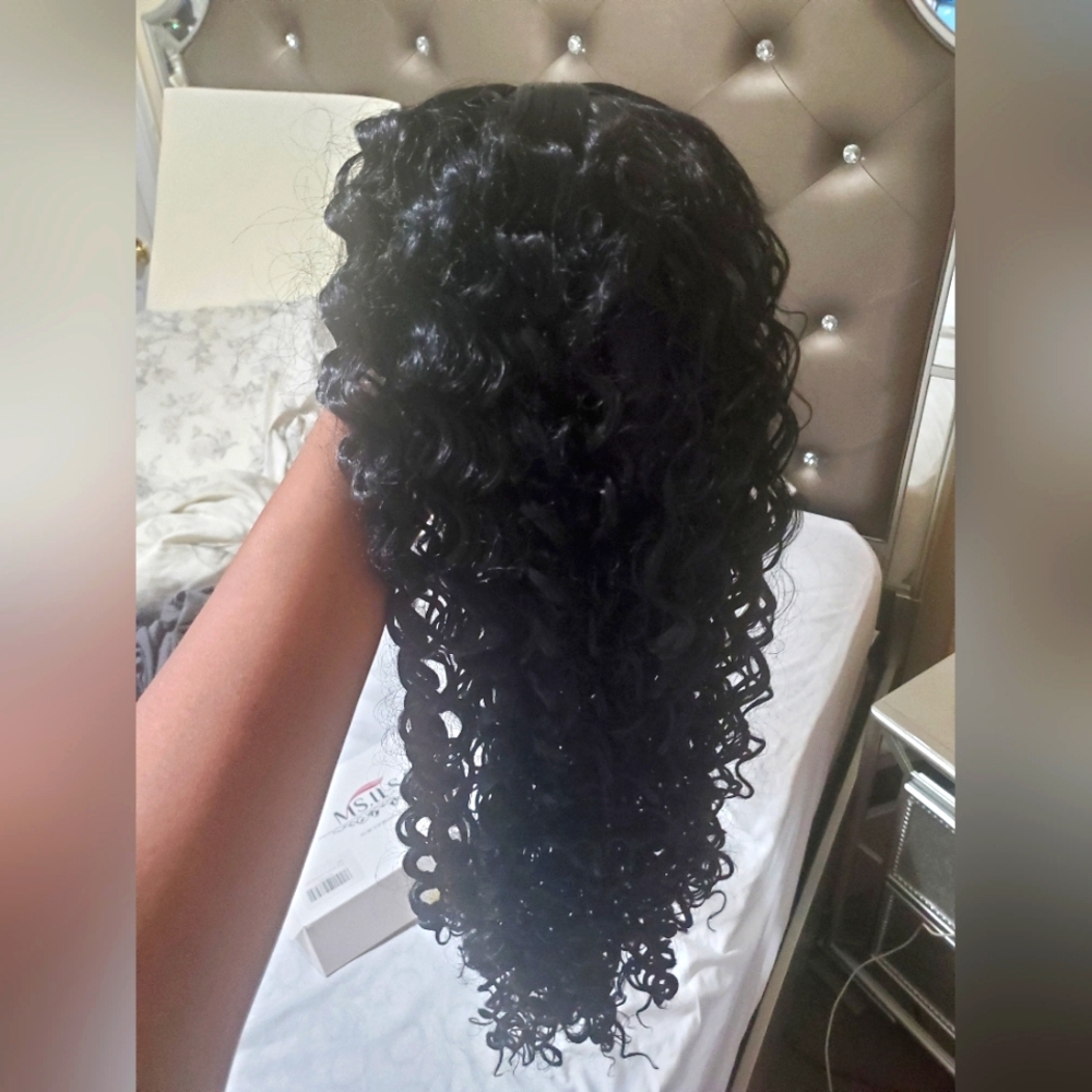 Deep Curly Glueless Breathable Lace Closure. 18"